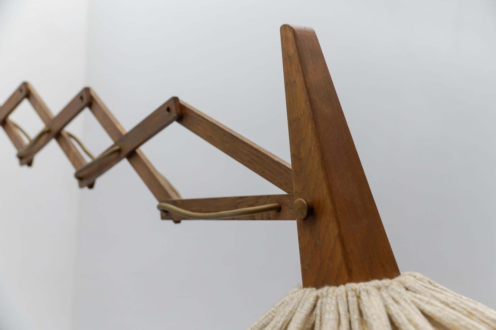 photo buy Scandinavian Scissor Wall Lamp In Wood And Fabric, 1960s