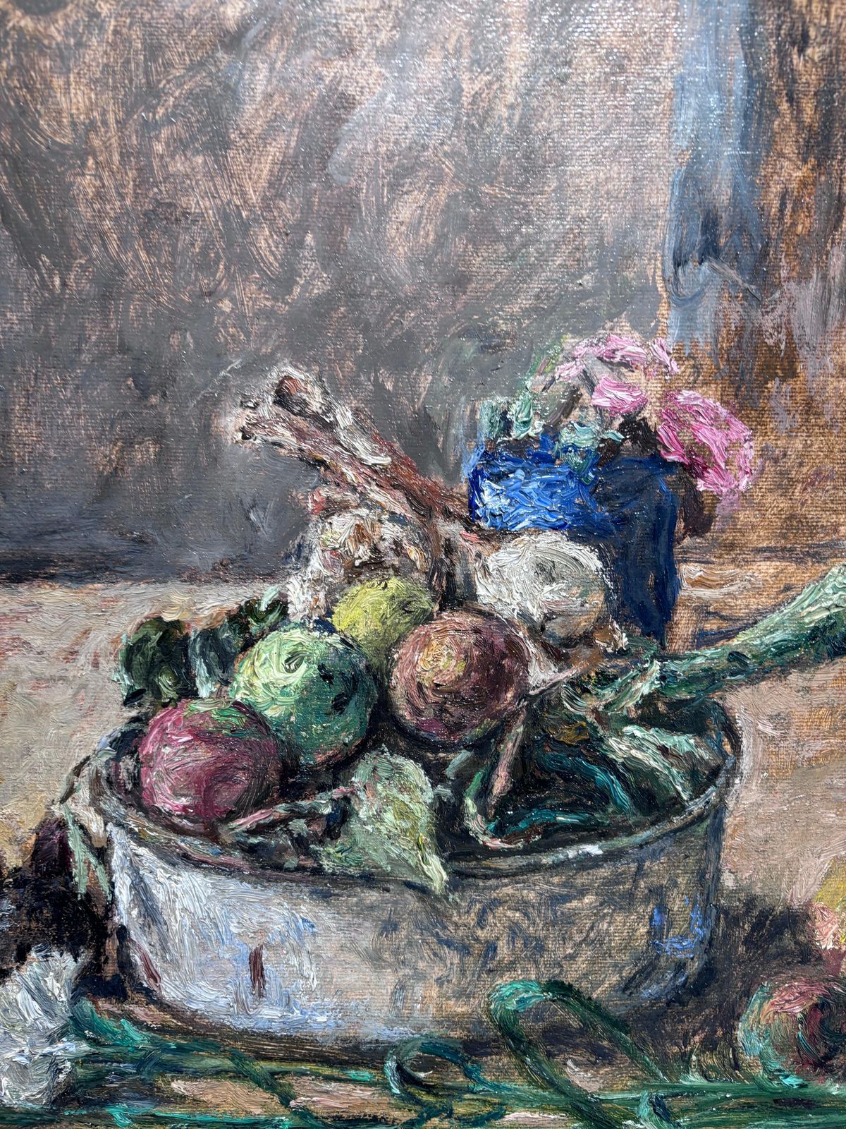 Enzo Faraoni" Natura Morta Con Fiori " Olio Su Compensato Cm. 50 X 70 1981 photo Art