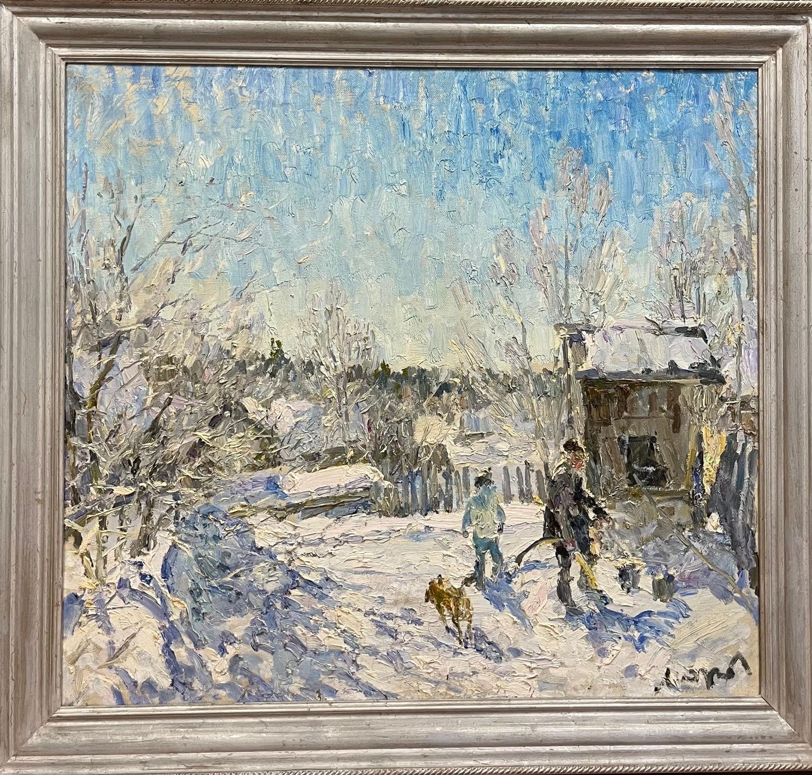 Georgij Moroz"First Sun" Cm. 98 X 90 Oil, Snow, Winter2001