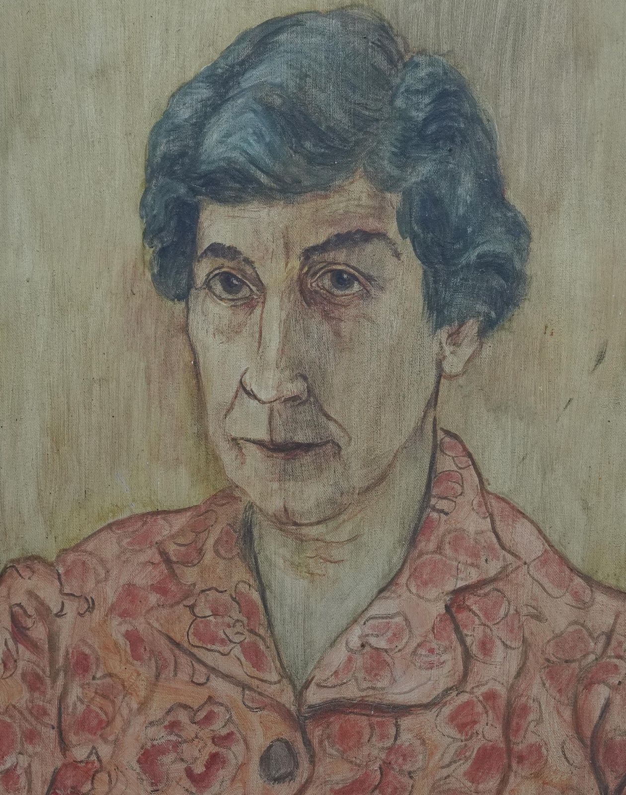 Glyn Morganportrait Of Nellie   Welsh Post Impressionist 1950's Art Oil Painting Exh Label1956 photo for sale