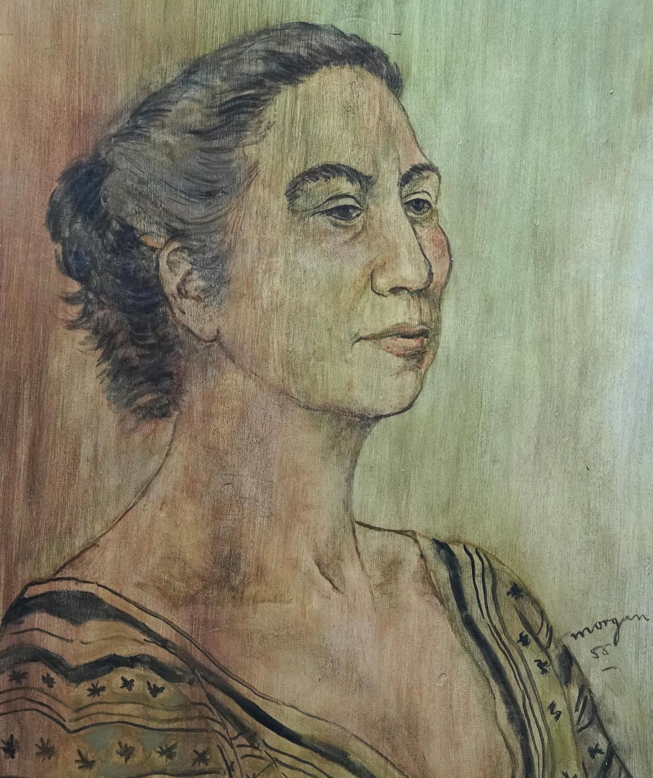Glyn Morganportrait Of Tana Sayers (Metana Galleani)   Post Impressionist 50's Oil Painting1955 photo for sale