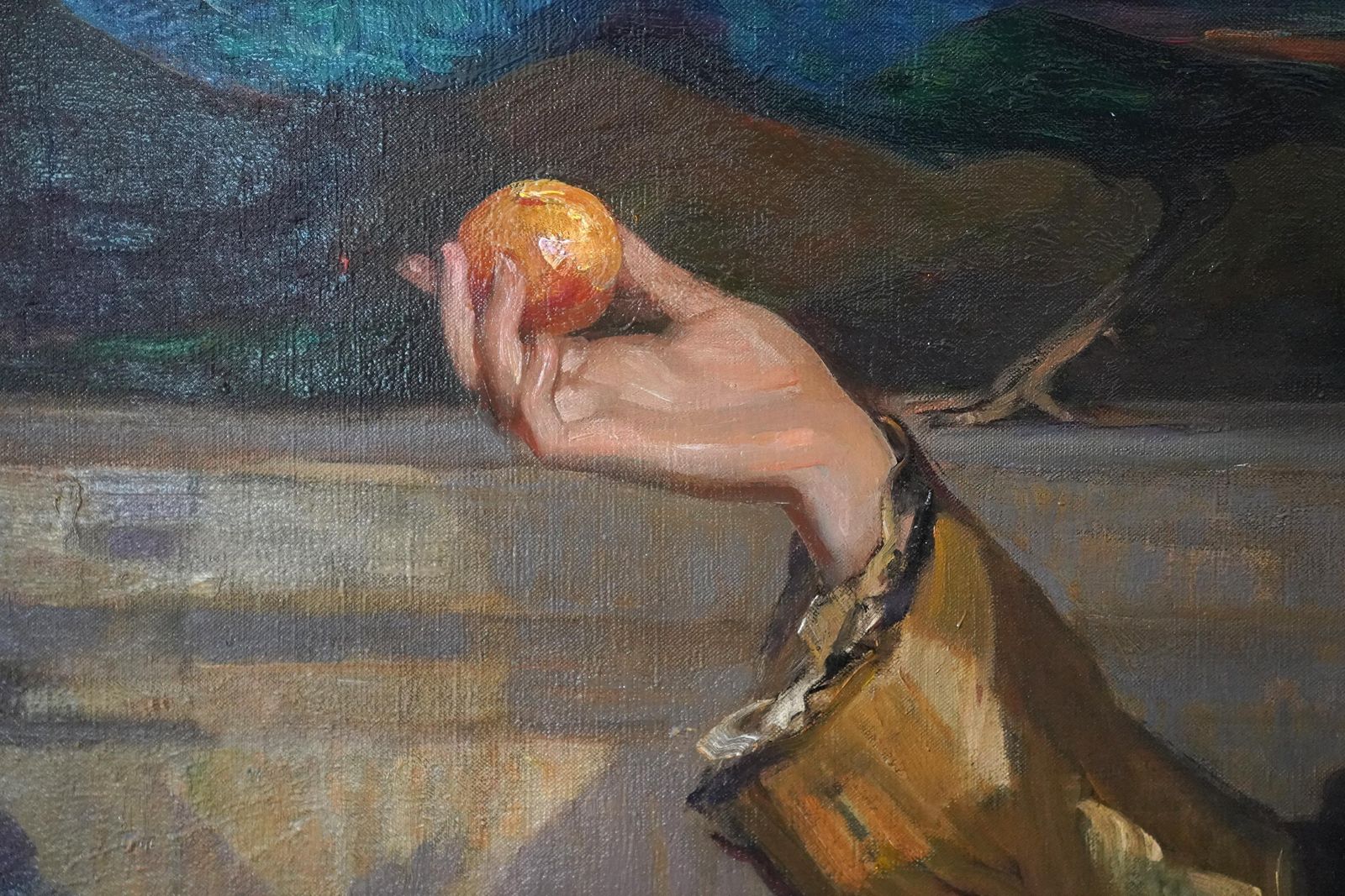 photo furniture Robert Hopethe Golden Apple   British Rsa Exh Art Female Portrait Oil Painting Peacock Bird1919