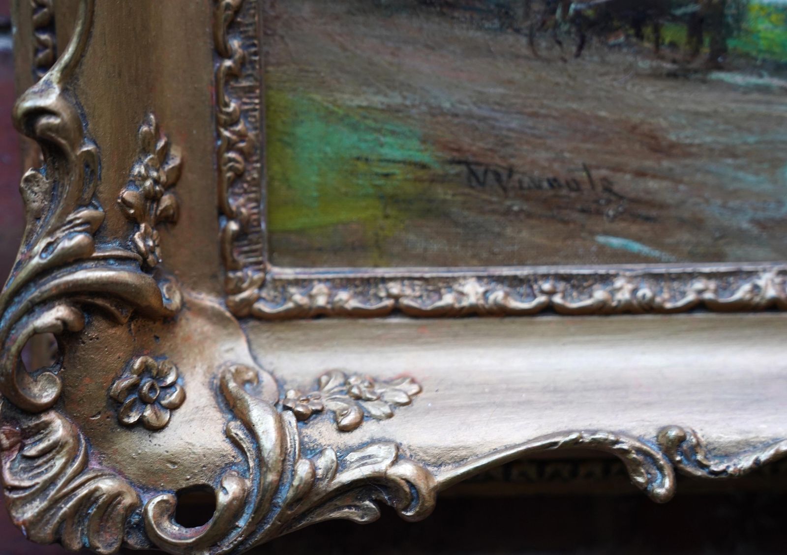 Charles Lawton Wingatelandscape With Village   Scottish Edwardian Impressionist Art Oil Paintingcirca 1910 photo buy