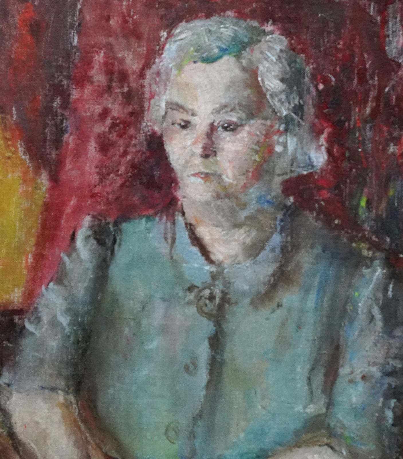 Pauline Glassportrait Of A Lady   British Post Impressionist Exh 1950's Art Oil Painting1954 photo for sale
