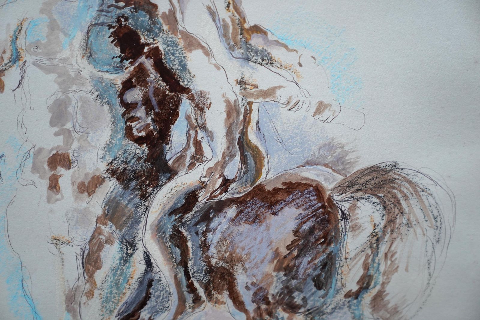 Glyn Morganachilles And Centaur   Welsh Greek Mythology Art 1965 Water Colour Painting1965 photo Art