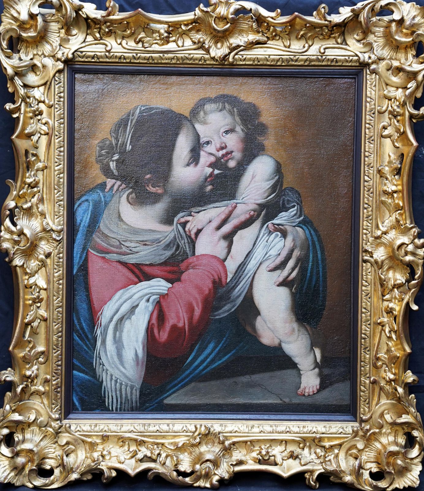 Madonna And Child   Italian 17th Century Religious Old Master Art Oil Paintingcirca 1640