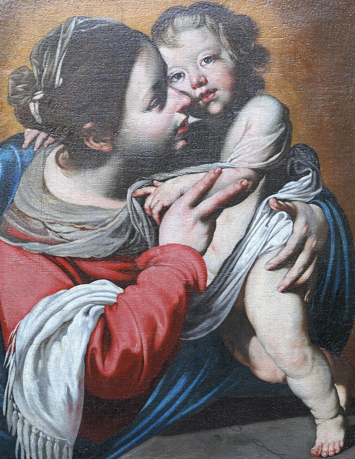 Madonna And Child   Italian 17th Century Religious Old Master Art Oil Paintingcirca 1640 photo for sale