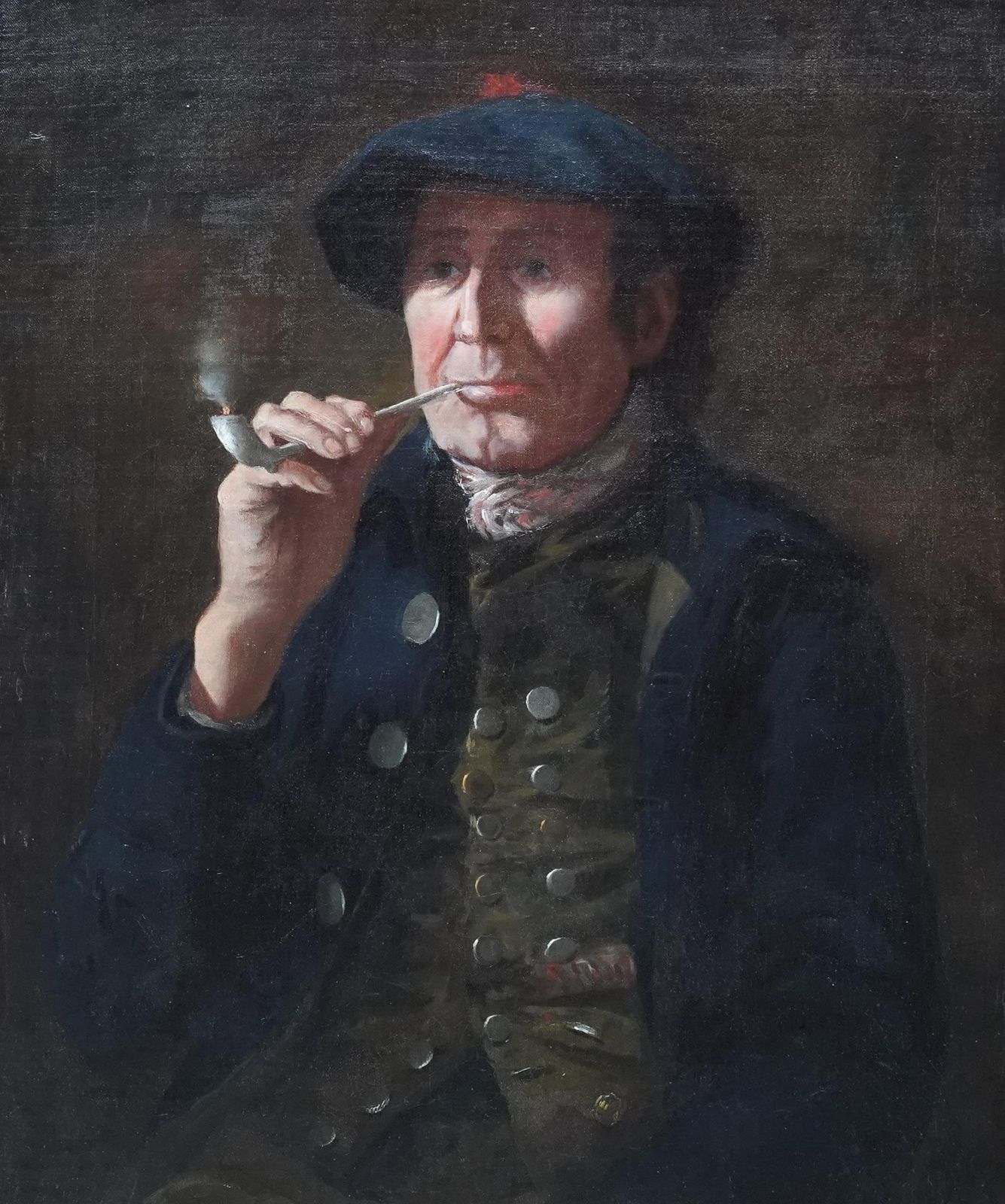 Unknownportrait Of Scottish Gentleman With Clay Pipe   18th Century Art Oil Paintingcirca 1700 photo furniture
