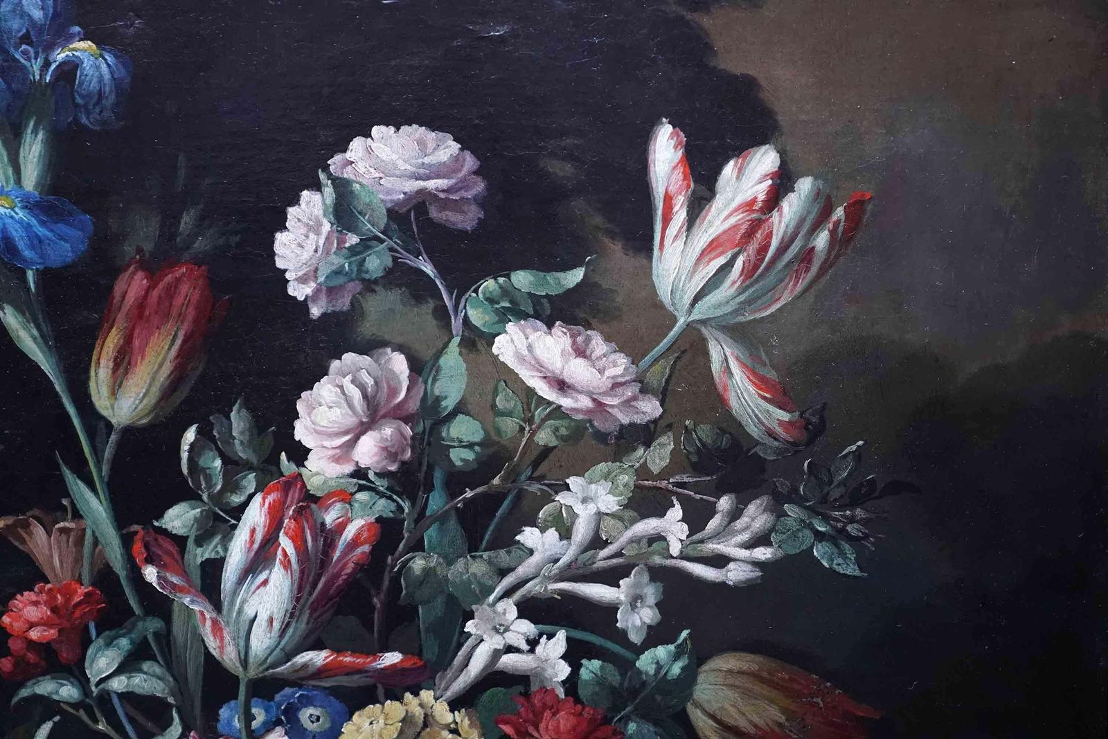 Still Life Of Flowers In Ornamental Urn On Ledge   Dutch Old Master Oil Paintingcirca 1790 photo 9173.0