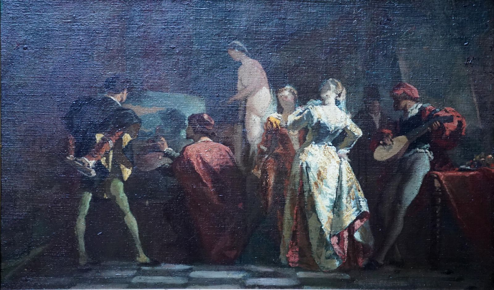 photo furniture Adolphe Monticelliartist In His Studio   French 19th Century Art Figurative Interior Oil Paintingcirca 1870