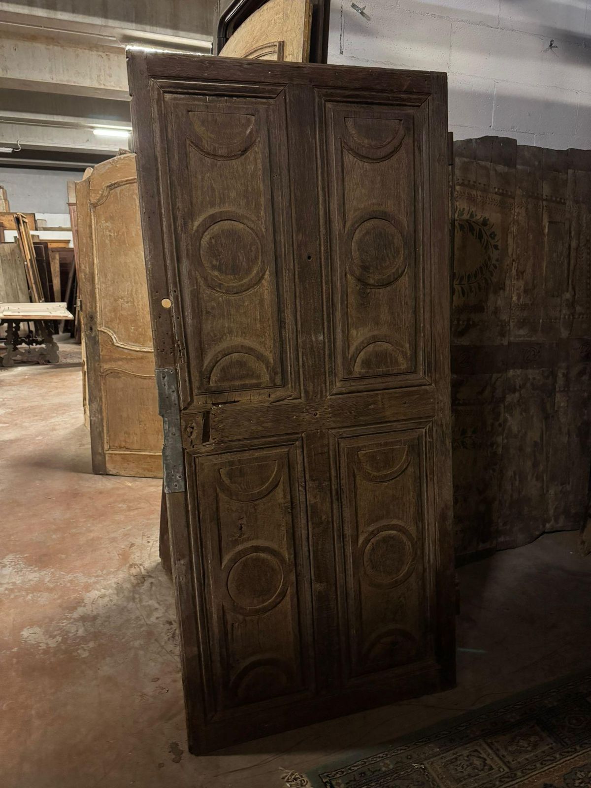 No. 3 One Hung Oak Doors With Carved Panels, Italy photo 2121.0