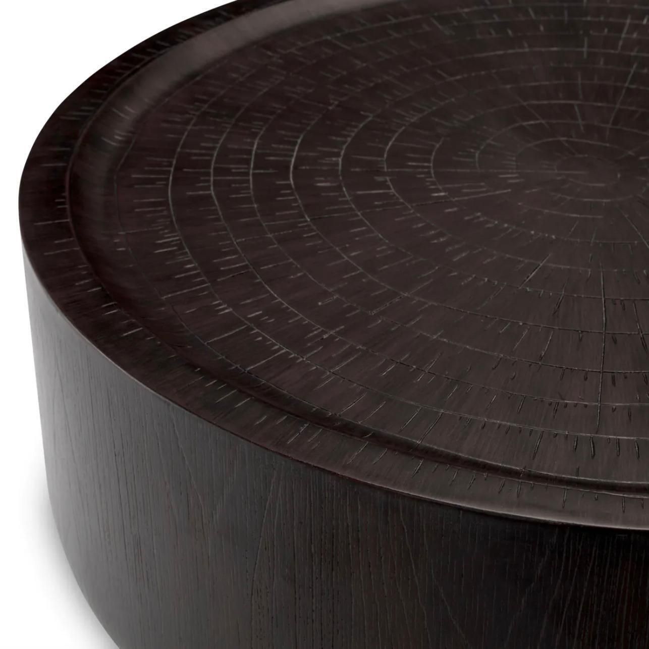 Small Round Coffee Table In Dark Brown Fiber Reinforced Concrete photo 2138.0