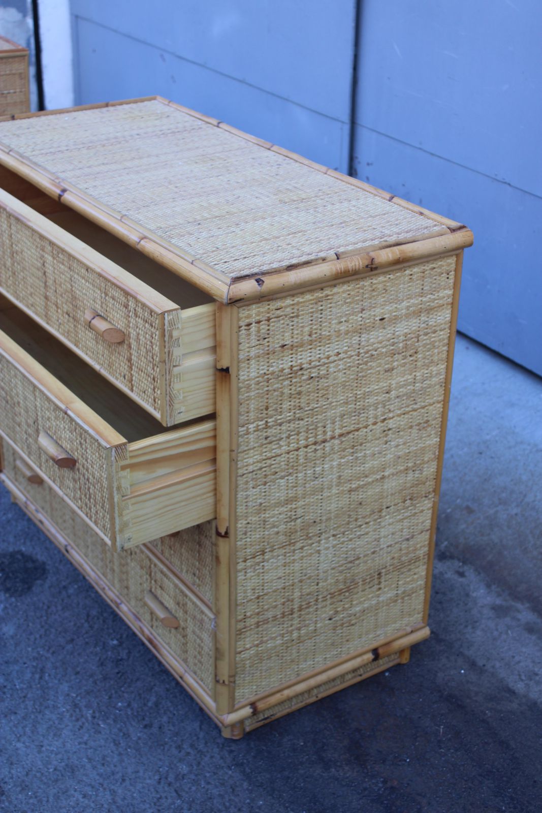 photo furniture Italian Bamboo Chest Of Drawers With Drawers 1970