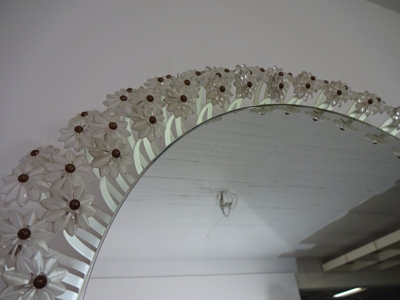 photo vintage Austrian Illuminated Flower Mirror, 1960s