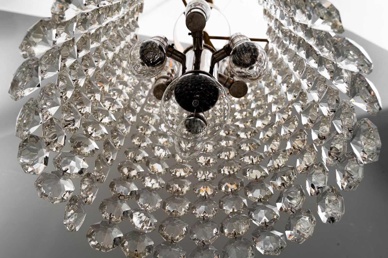 Bakalowits Crystal And Brass Chandelier Vienna Around 1950s photo vintage