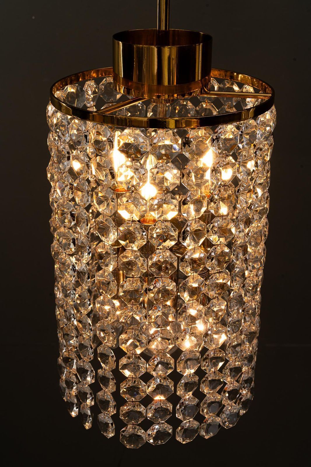 1061.0 Bakalowits Crystal And Brass Chandelier Vienna Around 1950s photo