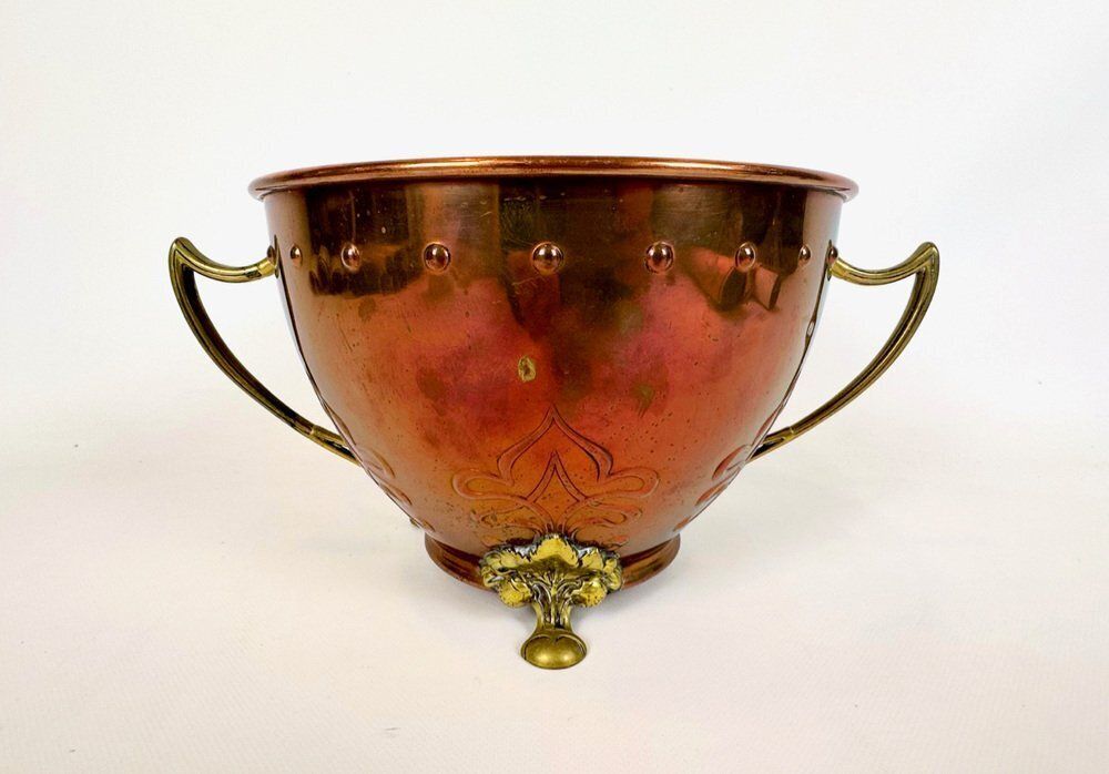 Large Art Nouveau Copper And Brass Champagne Cooler Bowl From Wmf, 1900s photo furniture