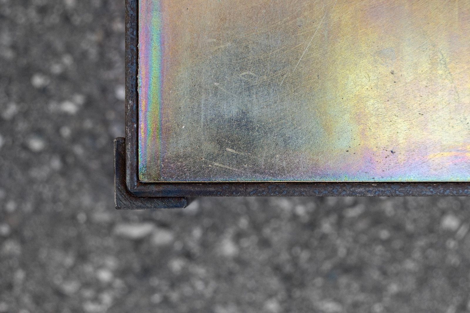 Iron And Galvanized Sheet Metal Table By Toni Cordero, 1980s photo for sale