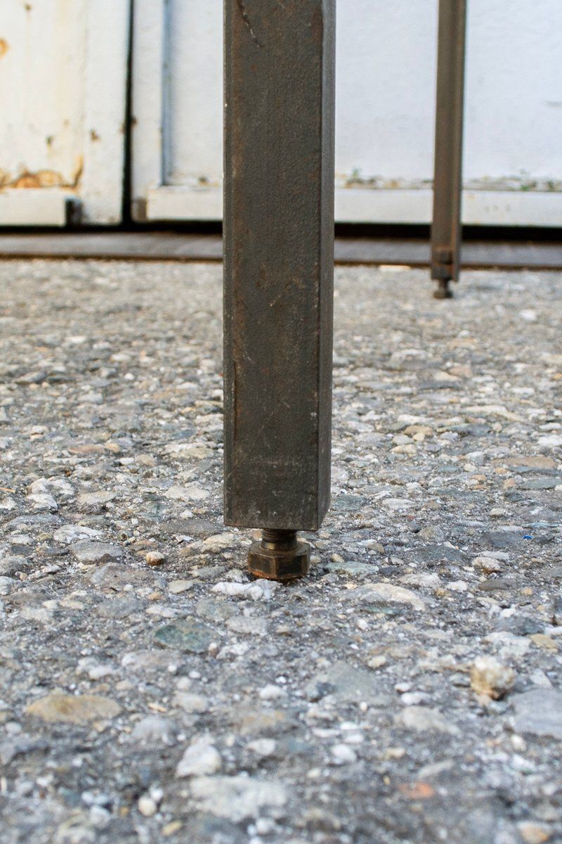 Iron And Galvanized Sheet Metal Table By Toni Cordero, 1980s photo Furniture