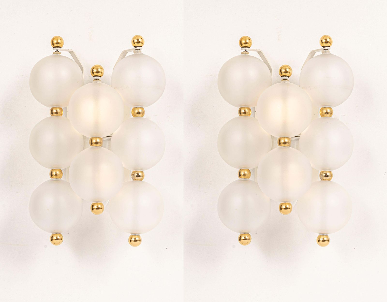 photo furniture Pair Of Large Frosted Glass Wall Light By Kinkeldey, Germany, 1970s