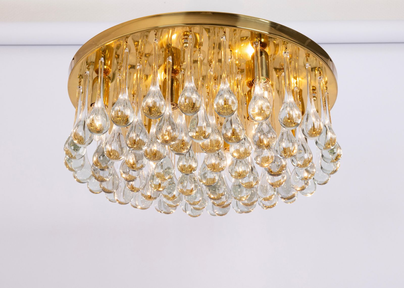 Large Murano Glass Tear Drop Chandelier By C.Palme, Germany, 1970s photo for sale