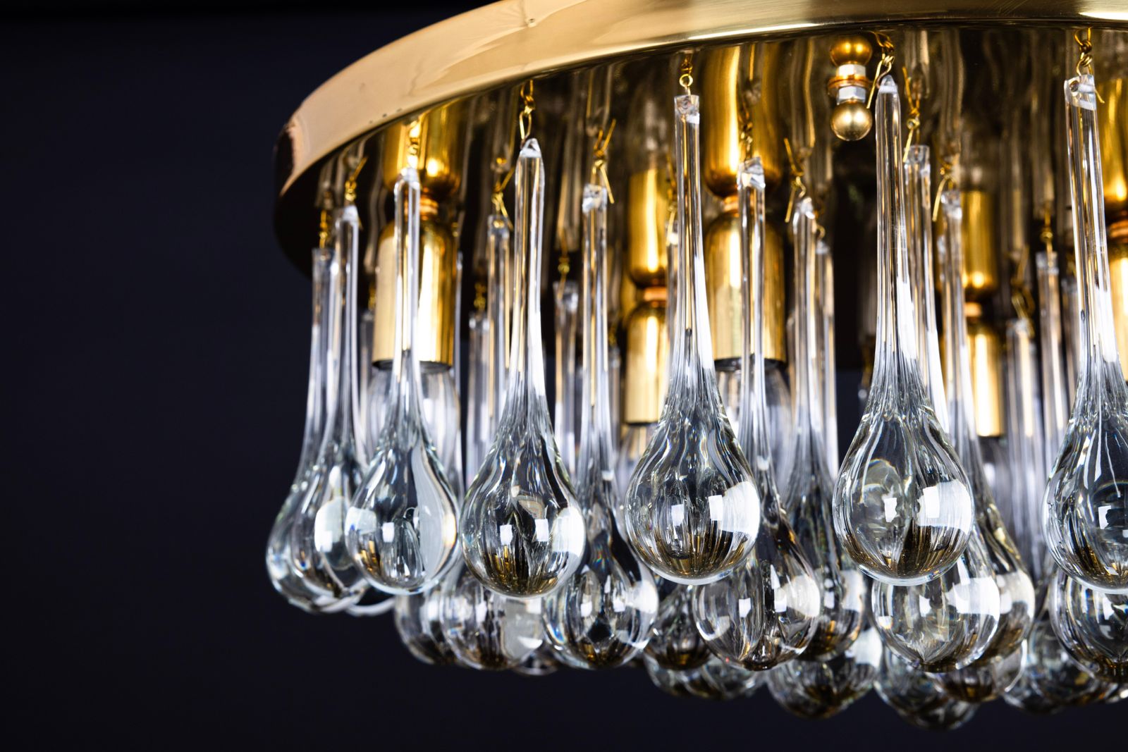 Large Murano Glass Tear Drop Chandelier By C.Palme, Germany, 1970s photo buy