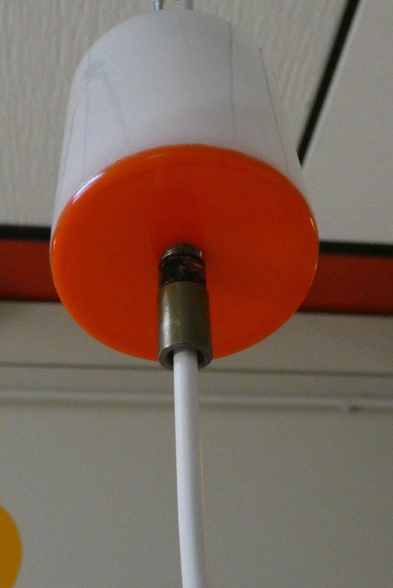 Orange And White Acrylic Glass Pendant Lamp From Stilux Milano, 1960s photo 1100.0