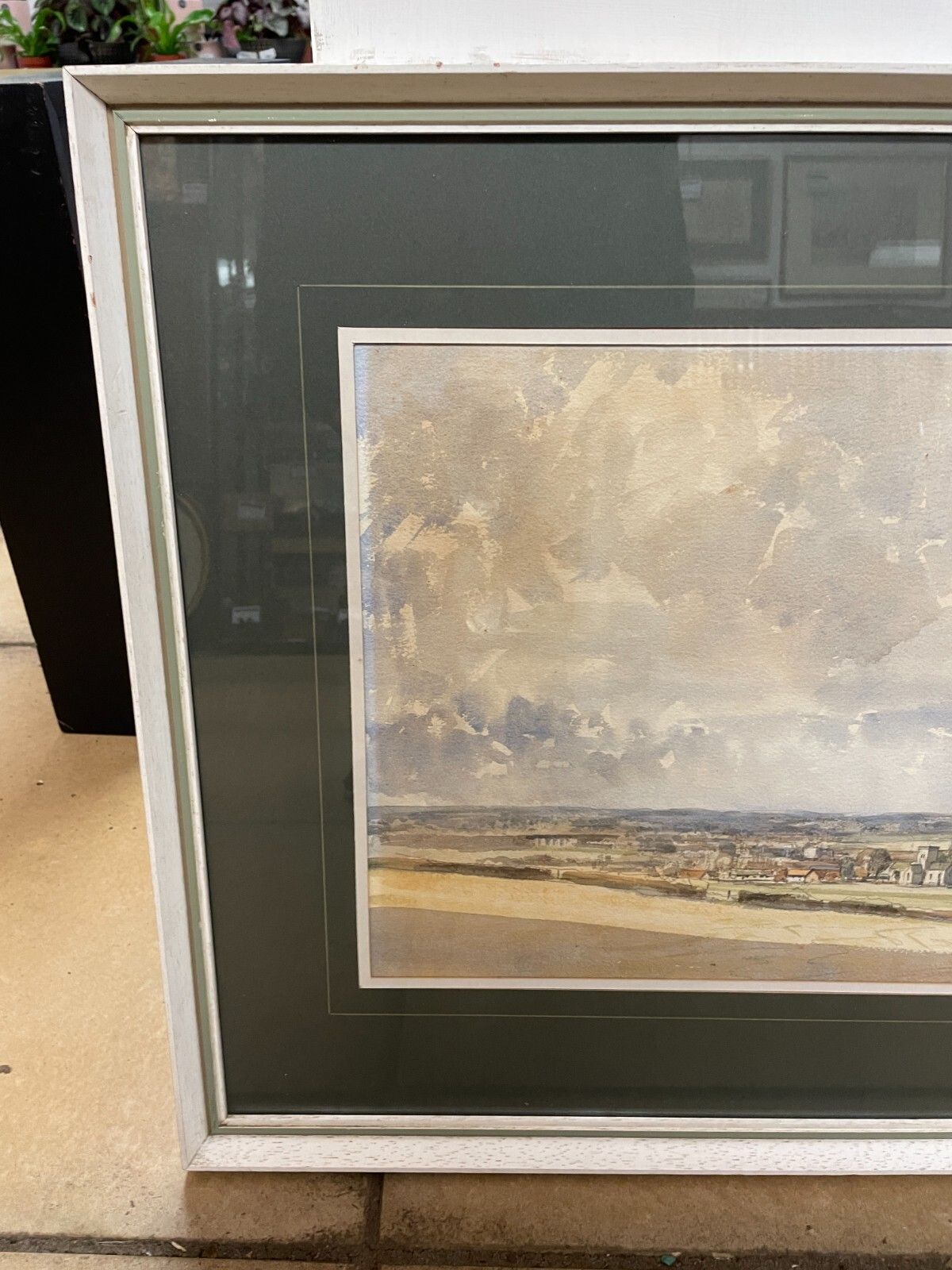 Original David Green Watercolour Painting. Looking Towards Bletsoe, Bedfordshire photo furniture