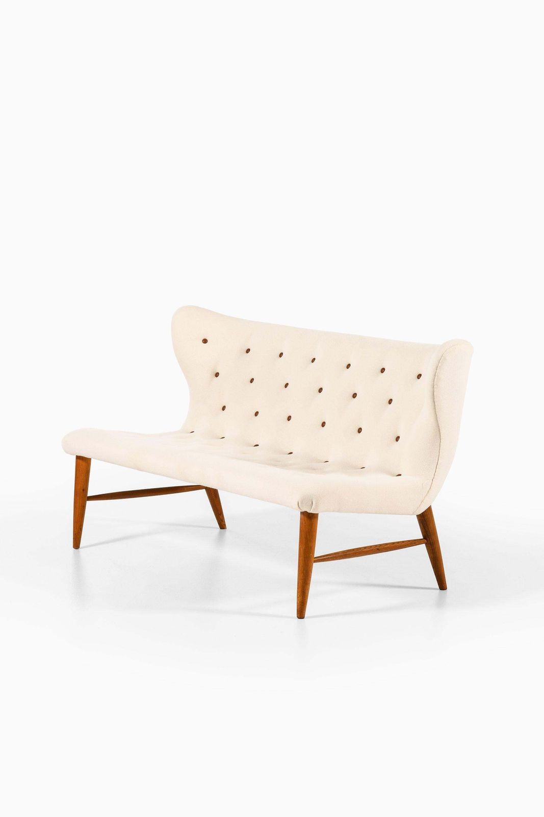 Sofa In Beech And Reupholstered In Kvadrat Fabric By Erik Bertil Karlén, 1940's photo furniture