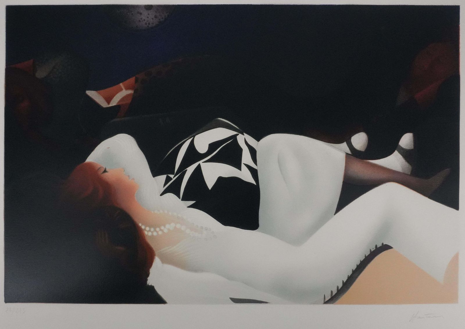 Arnaud D'hauterivesnap Time In A White Dress   Original Handsigned Lithograph photo for sale