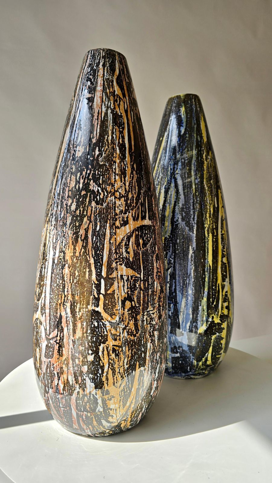Pair Of Large Handcrafted Ceramic Vases, Yugoslavia, 1960s Mid Century Modern photo 3712.0