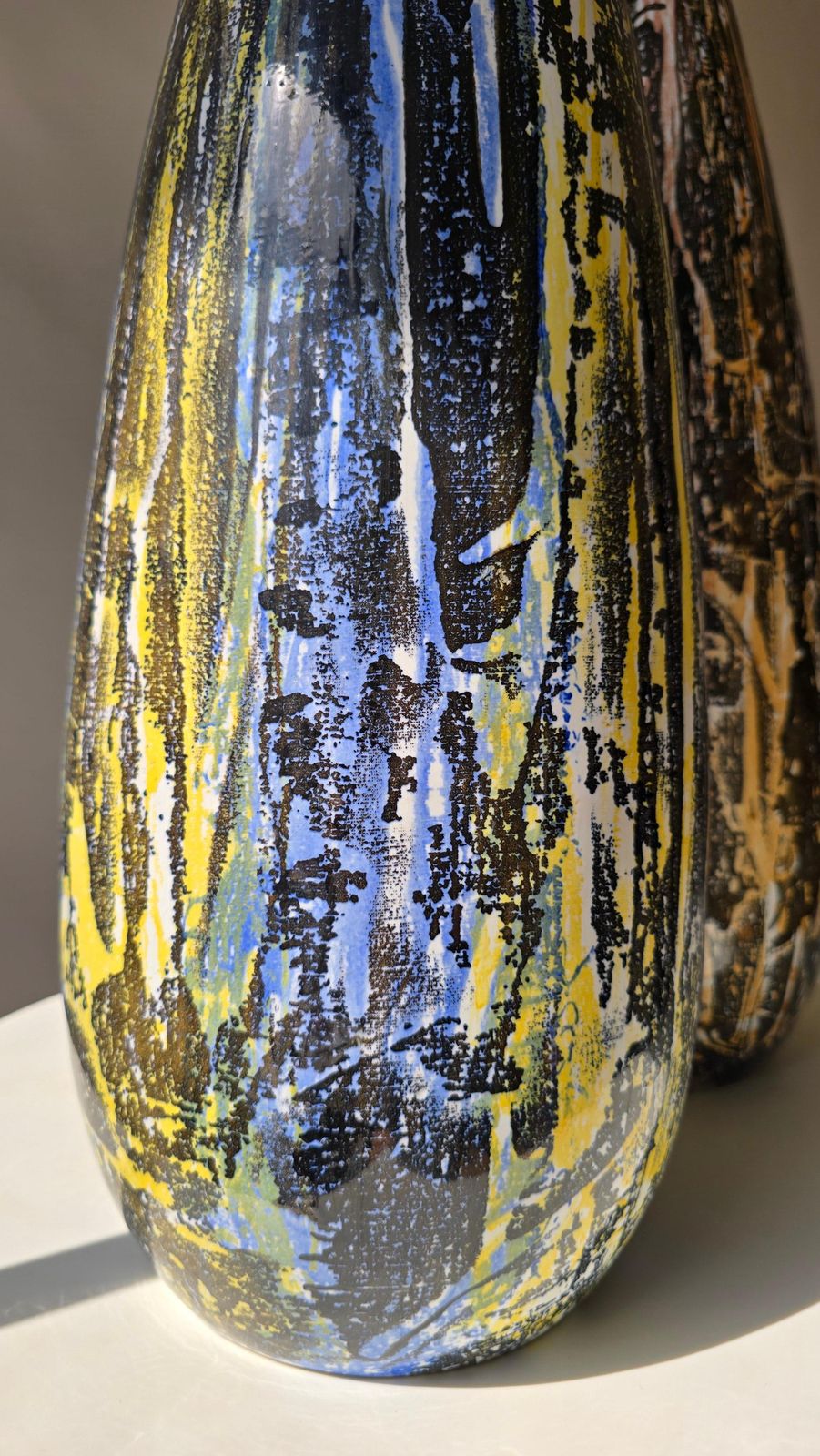 Pair Of Large Handcrafted Ceramic Vases, Yugoslavia, 1960s Mid Century Modern photo vintage