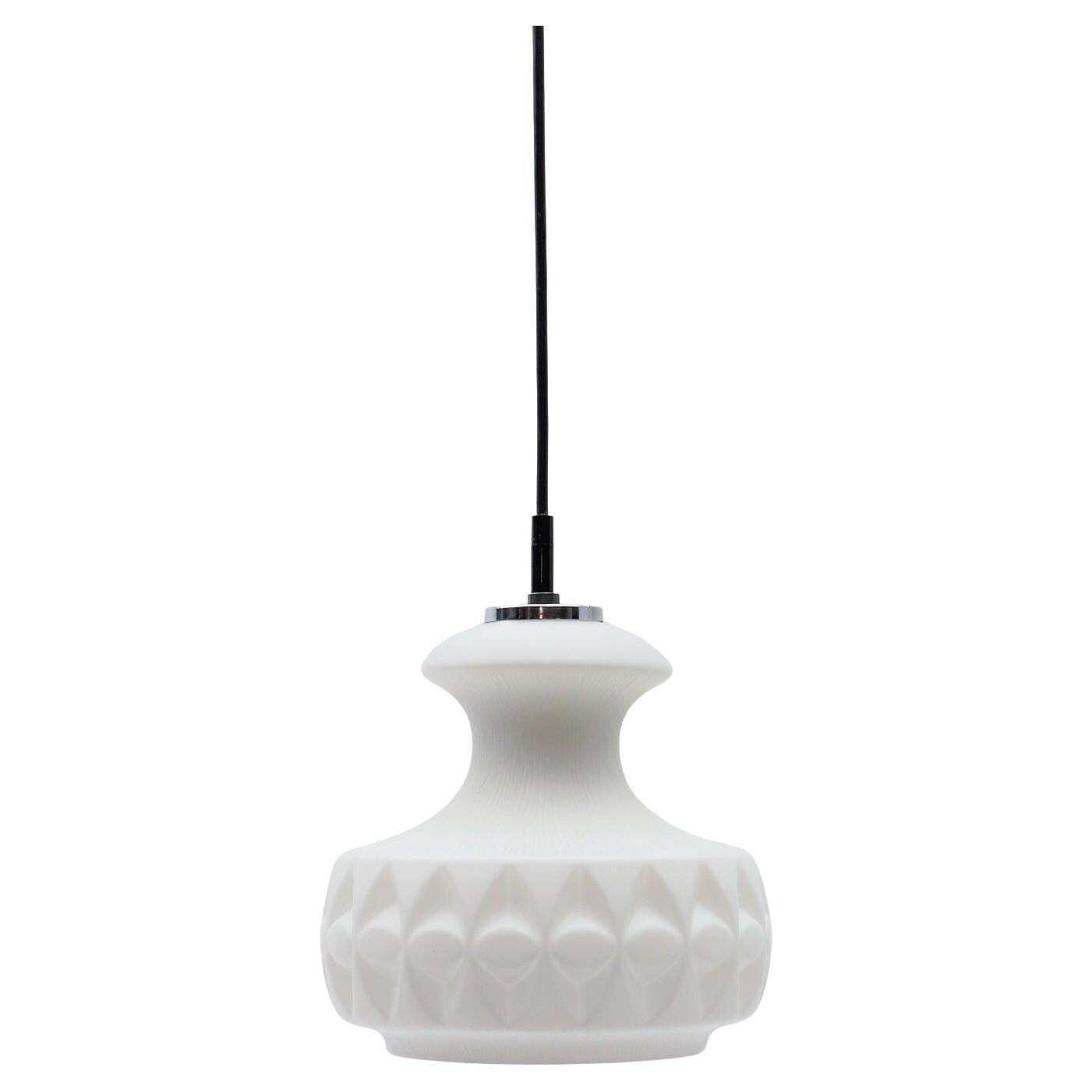 Lovely White 3d Glass Ceiling Lamp By Peill & Putzler, 1960s