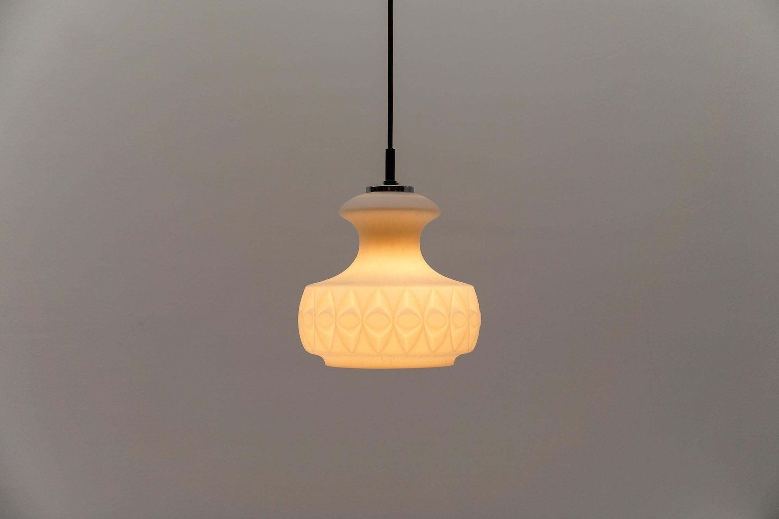 Lovely White 3d Glass Ceiling Lamp By Peill & Putzler, 1960s photo vinterior