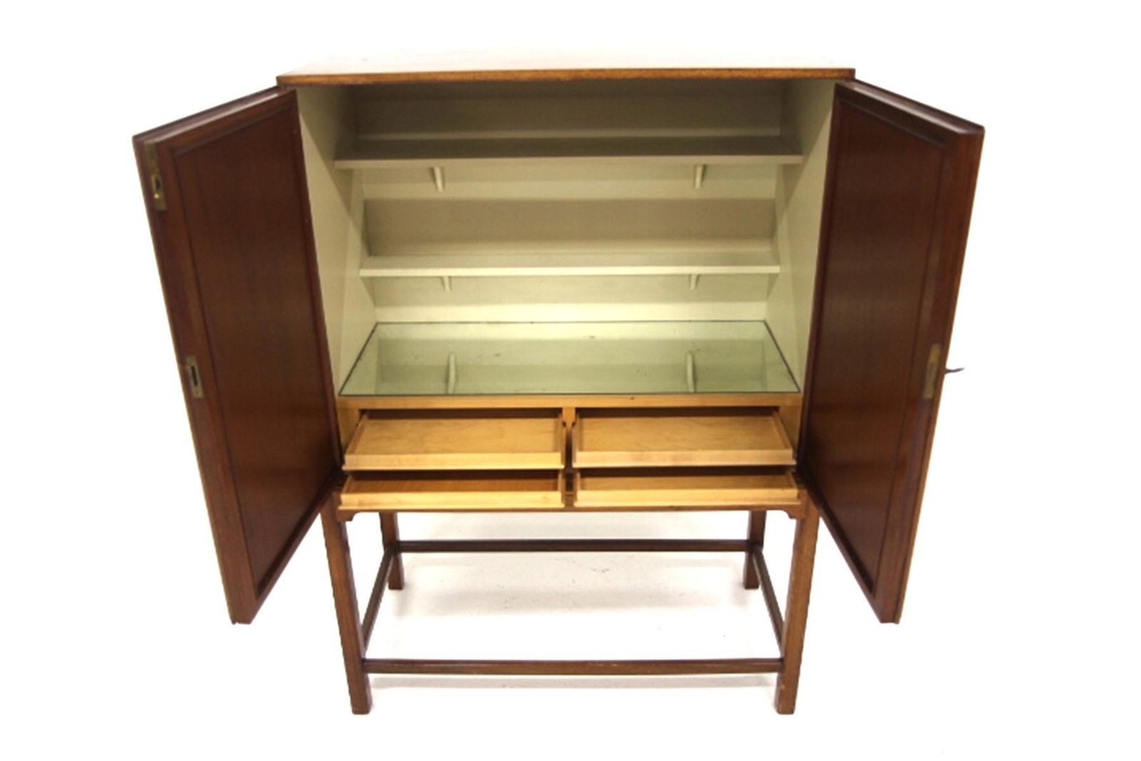 Scandinavian Wardrobe In Mahogany And Beech By Nordiska Kompaniet, 1950s photo for sale