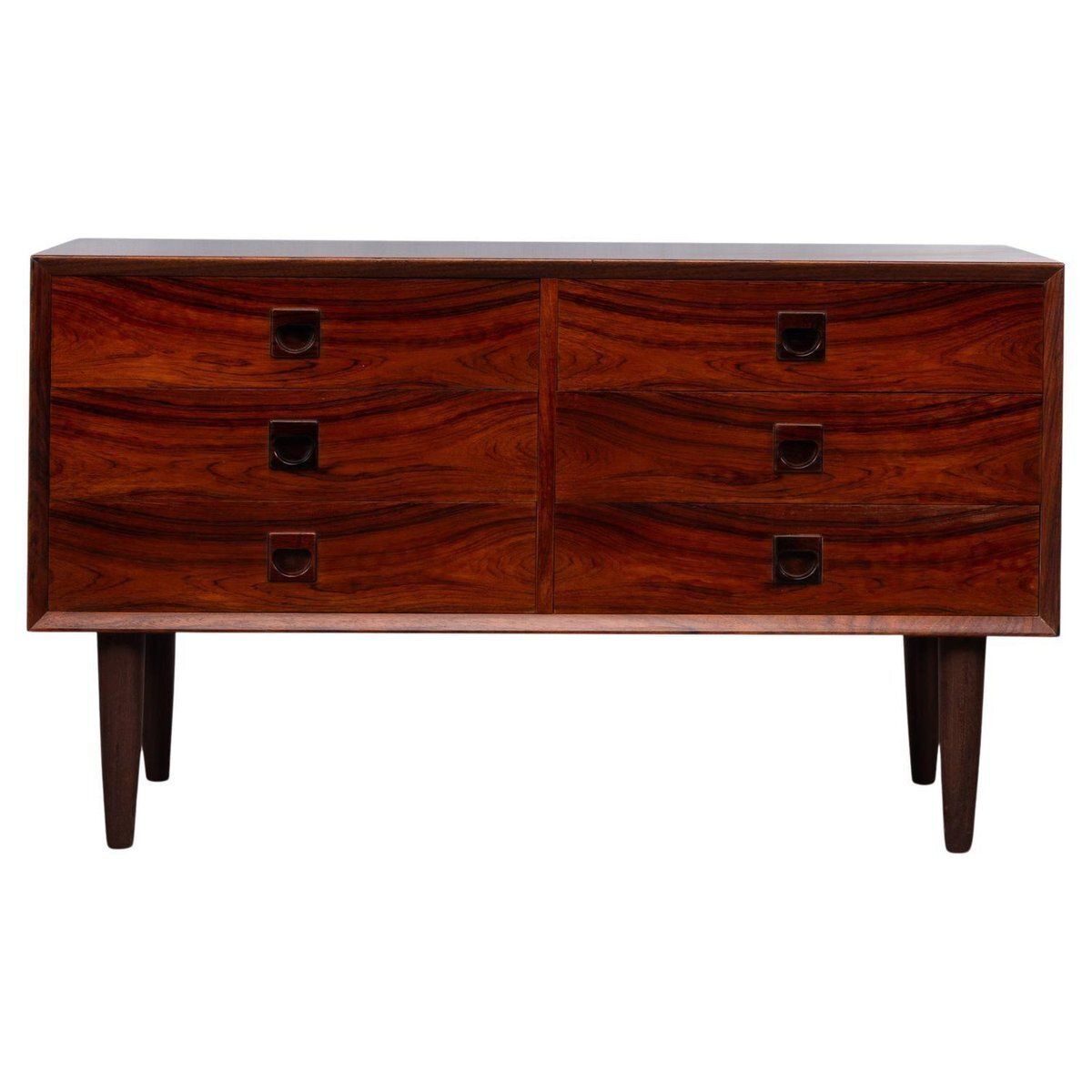 Low Mid Century Rosewood Chest Of Drawers Attributed To Brouer Møbelfabrik, 1960s