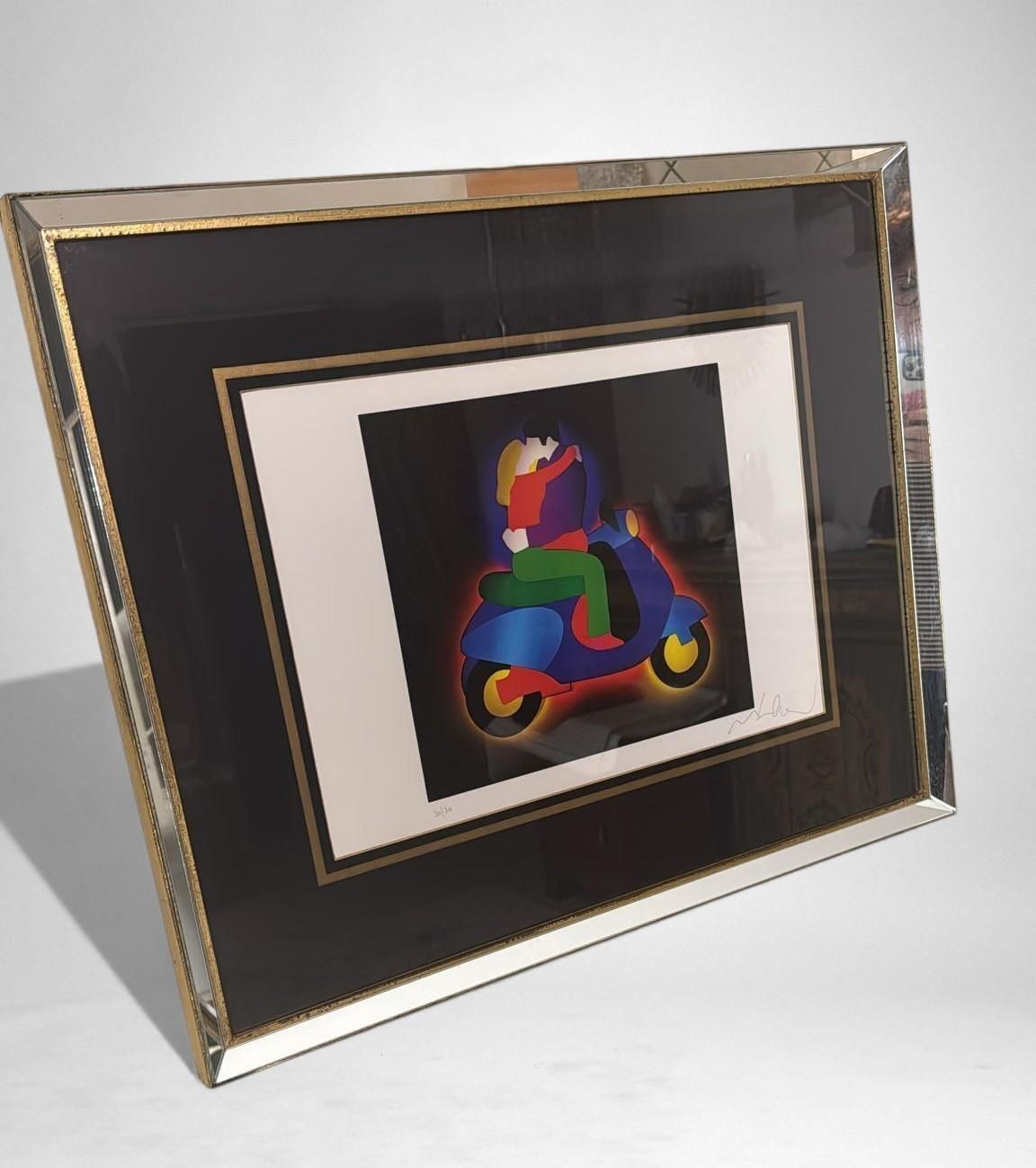 photo for sale Marco Lodola Screenprint On Paper (No. 30/70) With Mirrored Frame