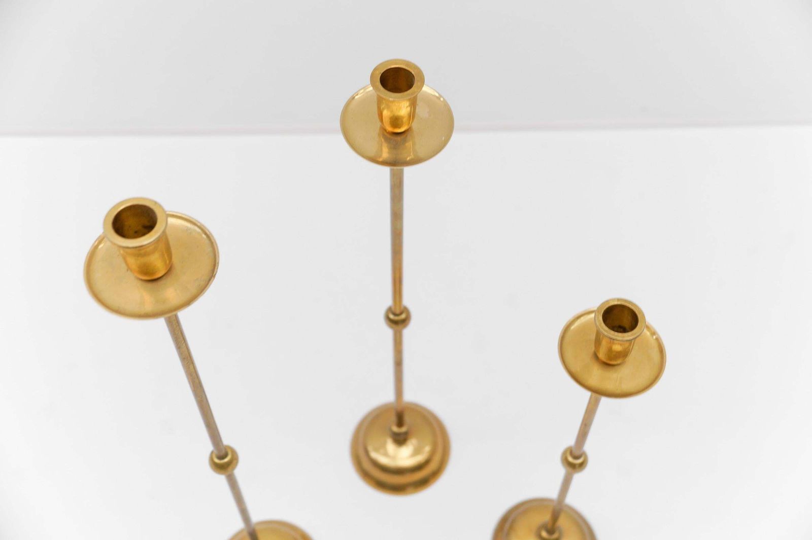 photo furniture Set Of 3 Elegant Mid Century Modern Brass Candle Holder, 1960s