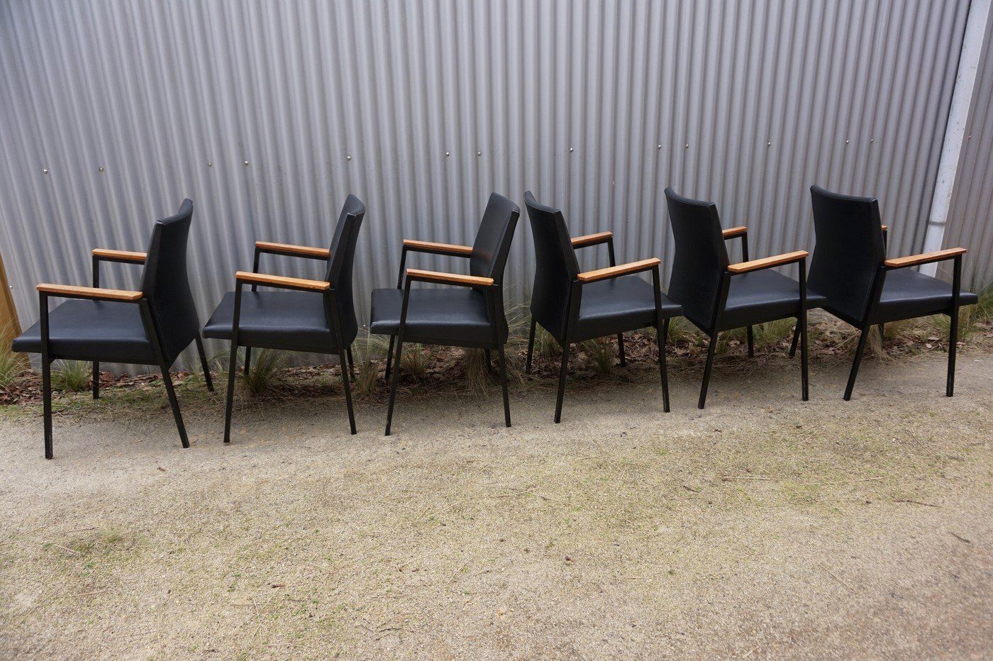 Mid Century Modern Industrial Dutch Armchairs, 1960s, Set Of 6