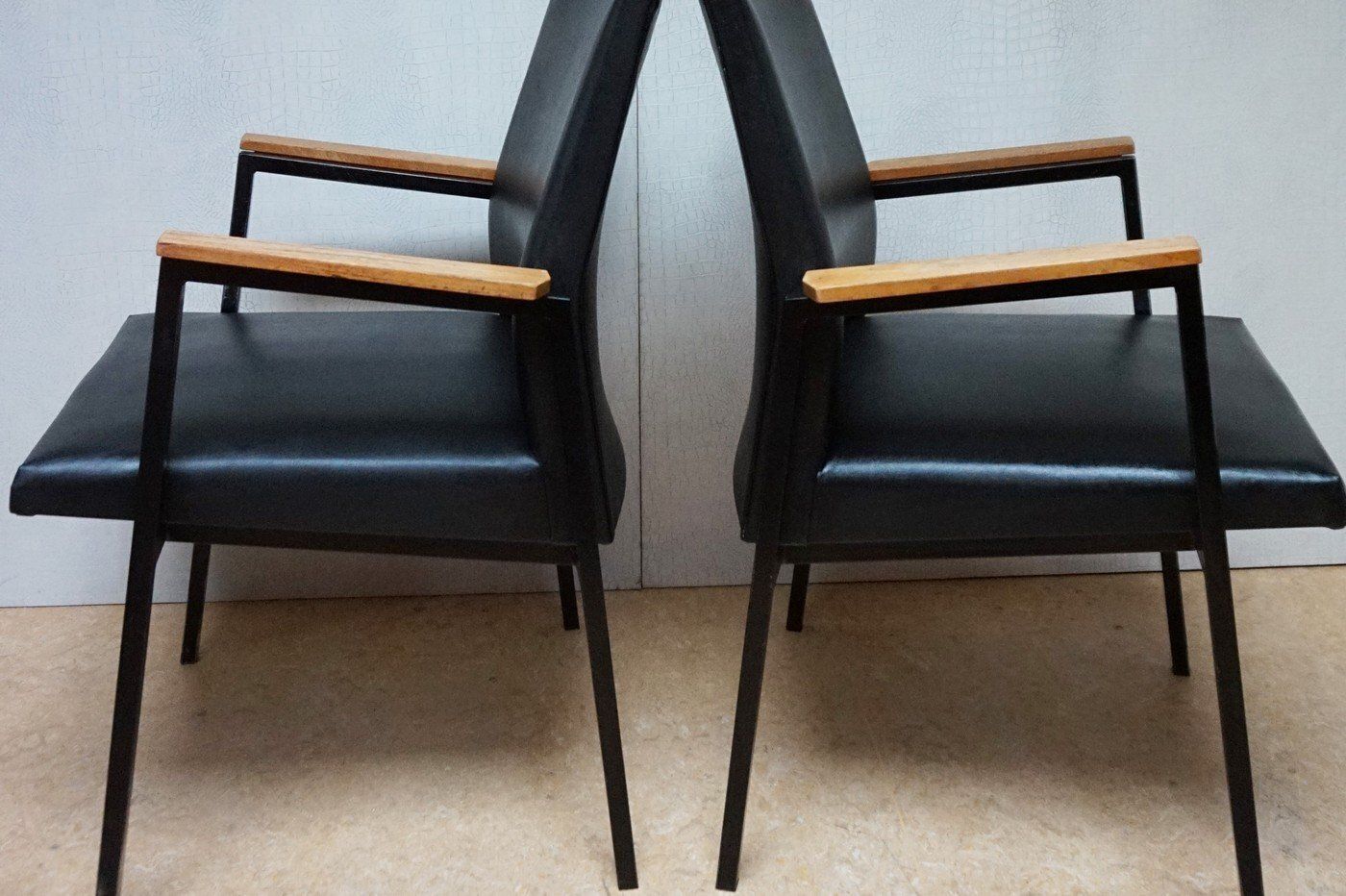 1517.0 Mid Century Modern Industrial Dutch Armchairs, 1960s, Set Of 6 photo