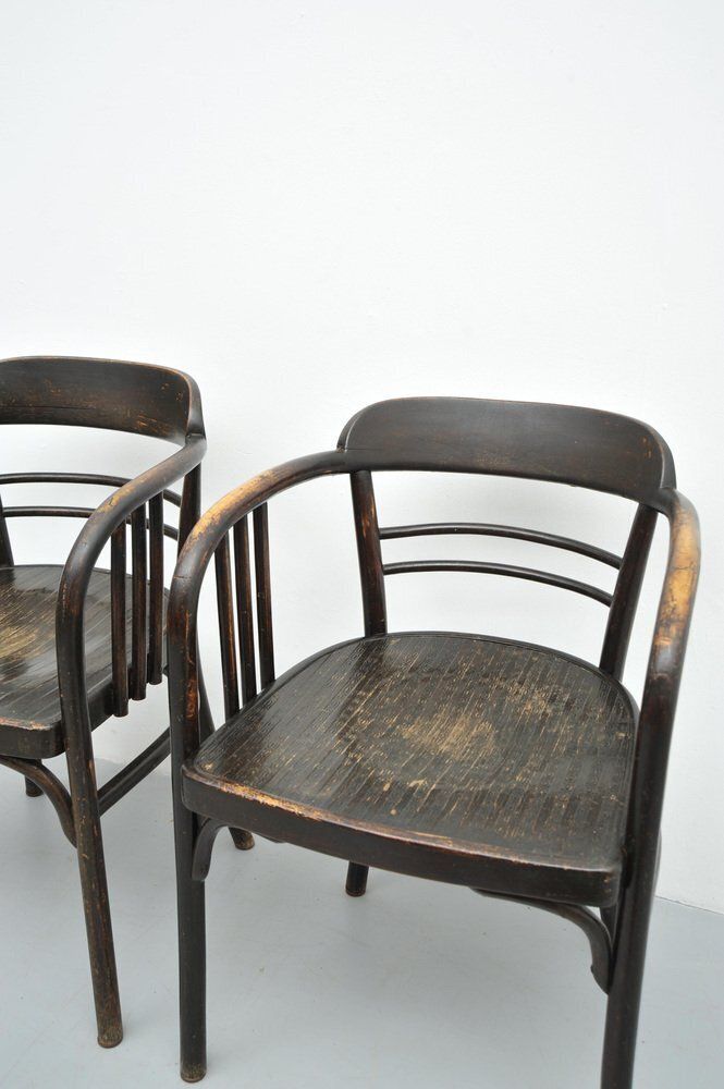 Set Of Model 6093 Chairs In Beech By Jacob & Josef Kohn, Vienna, Austria, 1890s photo vinterior