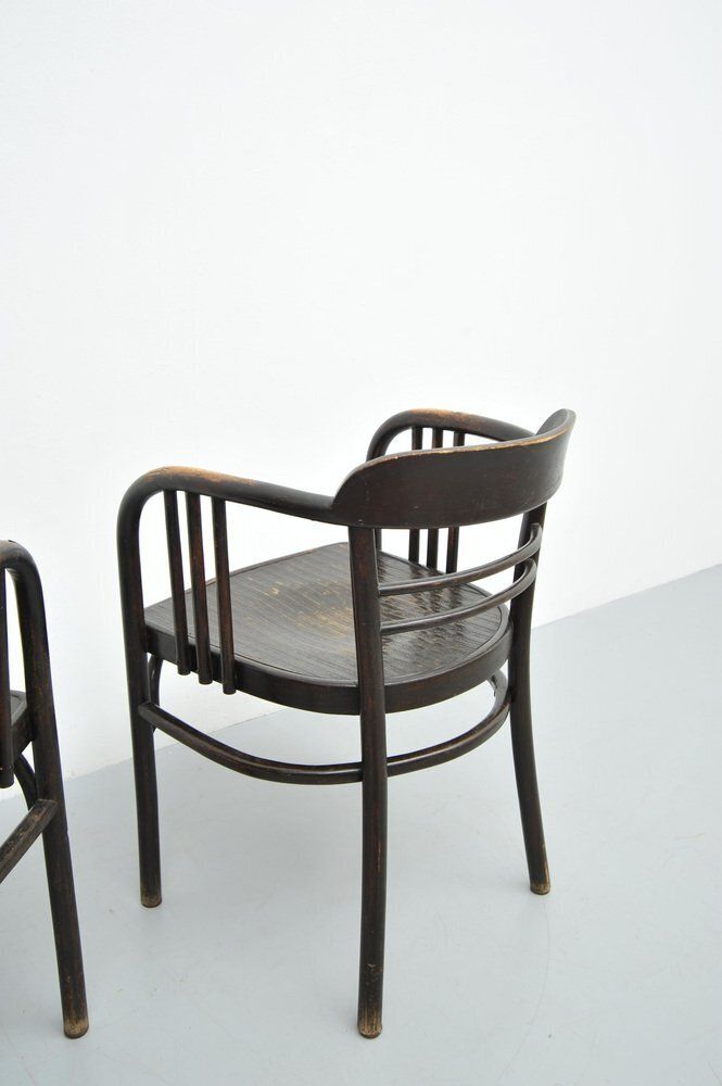 photo vintage Set Of Model 6093 Chairs In Beech By Jacob & Josef Kohn, Vienna, Austria, 1890s