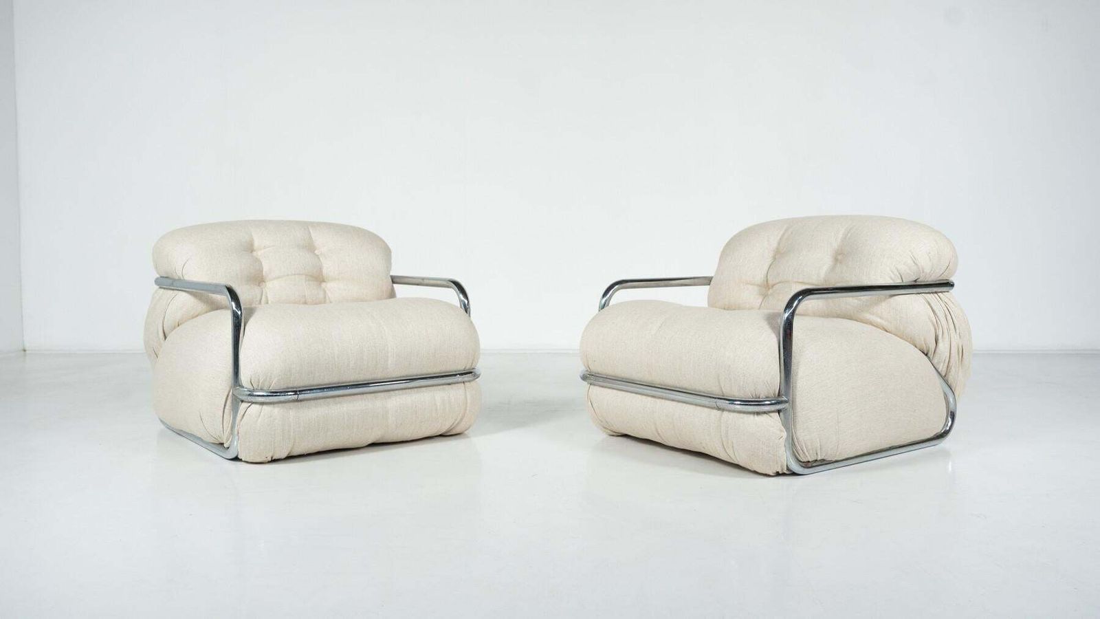 Pair Of Armchairs By Mario Sabot, Italy, 1970s   New Upholstery photo vintage
