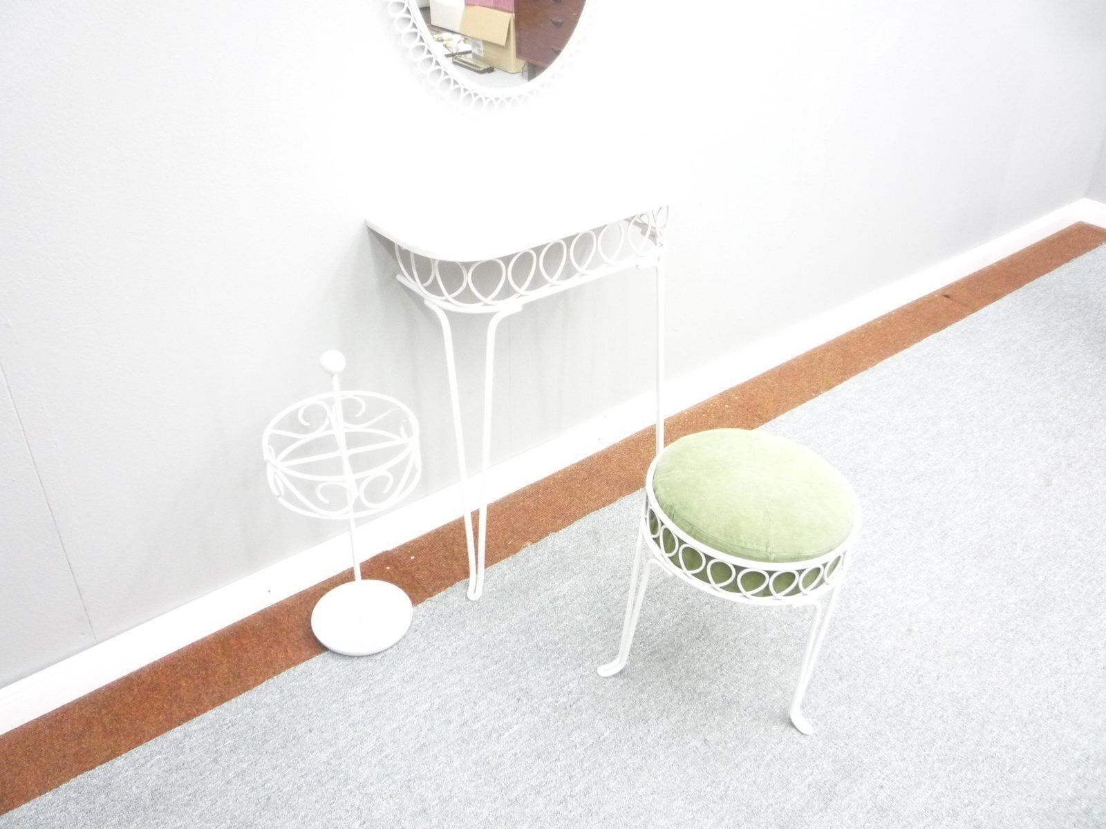 Hairdressing Console With Mirror, Stool & Umbrella Stand, 1950s, Set Of 4 photo Furniture