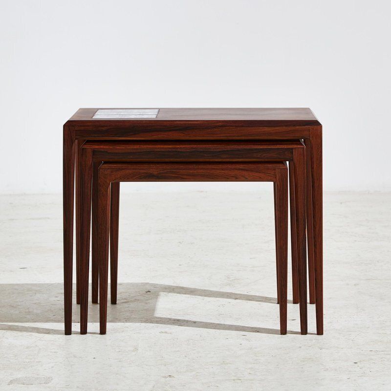 Rosewood Nesting Tables By Johannes Andersen For Cfc Silkeborg, 1960s, Set Of 3