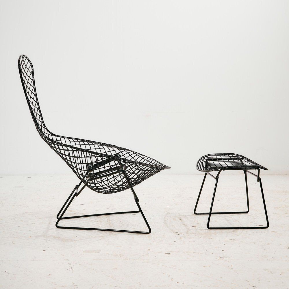 Set Of Bird Chair And Ottoman By Harry Bertoia For Knoll photo for sale