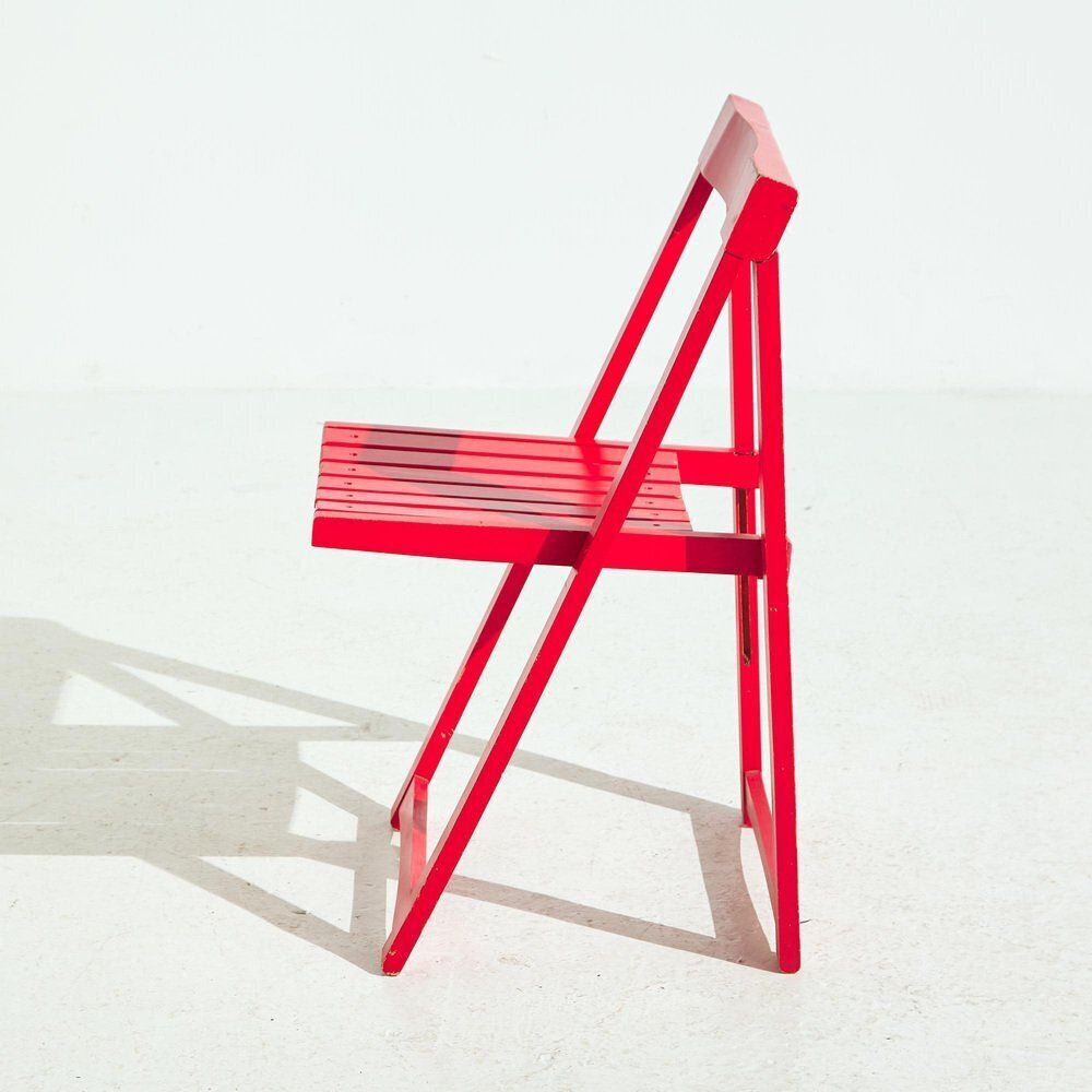 Set Of Beech Foldable Chairs By Aldo Jacober For Alberto Bazzani, 1960s photo Furniture