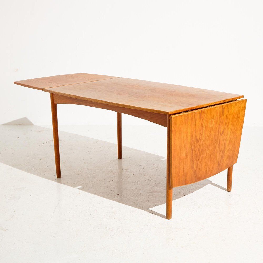 Teak & Oak Dining Table By Poul M. Volther For Fdb, 1960s photo Furniture