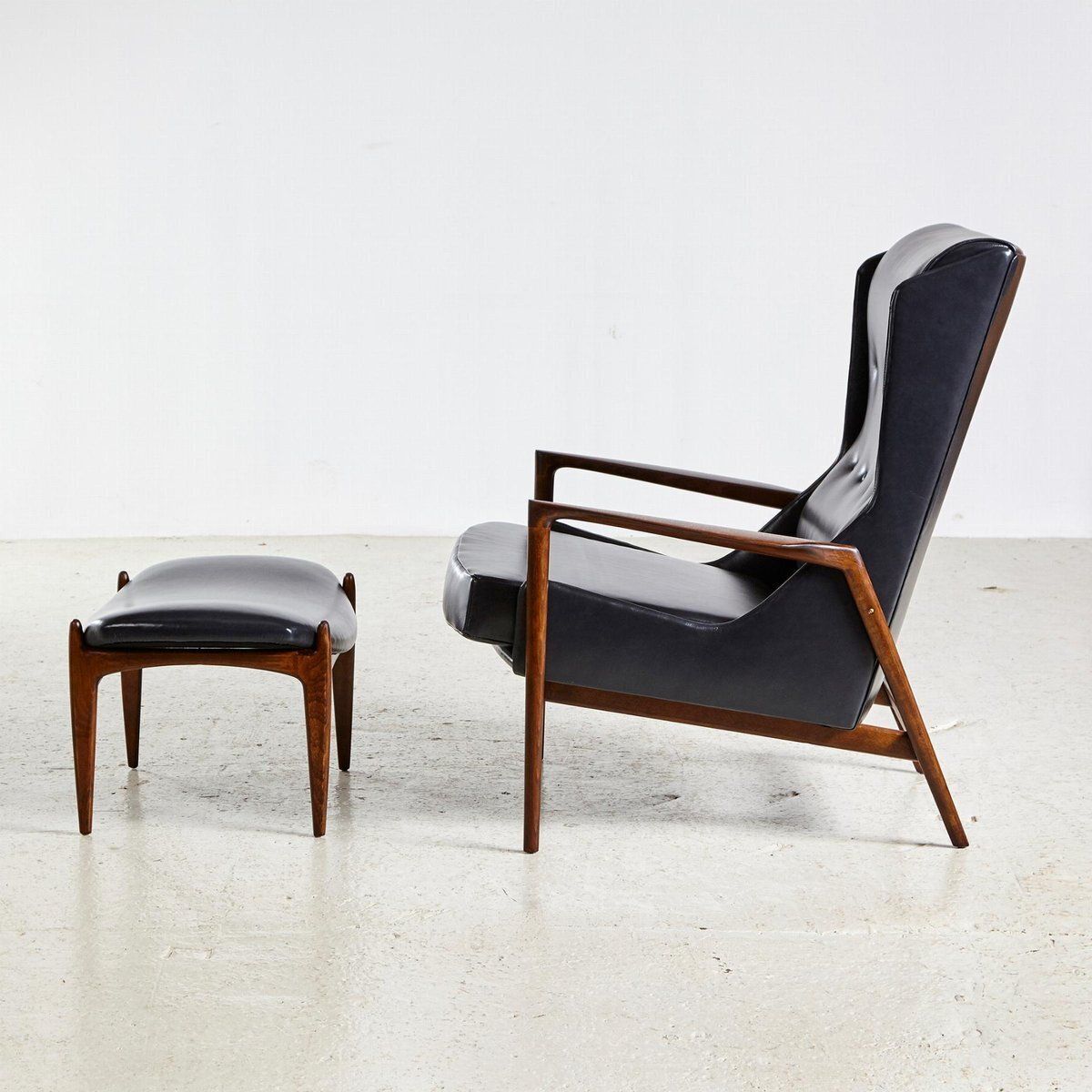 Lounge Chair With Footrest By Ib Kofod Larsen photo for sale