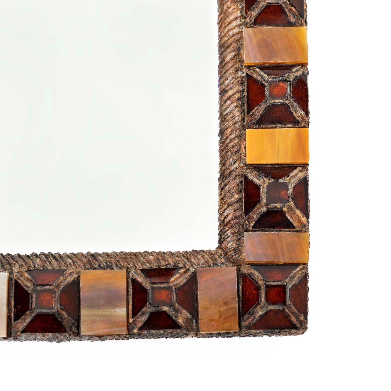 French Mid Centruy Resin Glass Mosaic Mirror In The Style Of Line Vautrin 1960s photo Home Decor